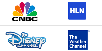 CNBC, HL, Disney Channel, and The Weather Channel logos.